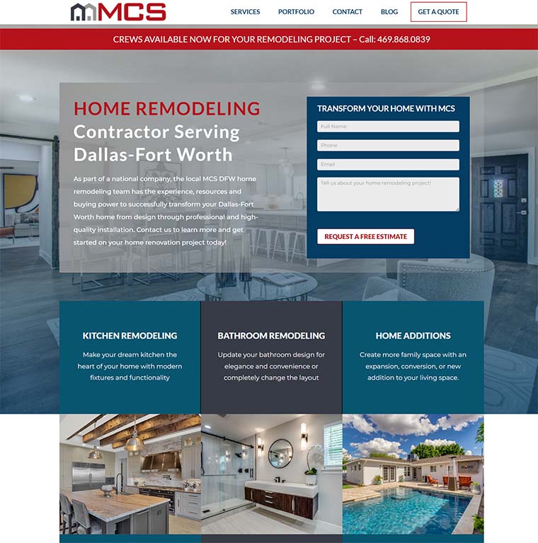 MCS-DFW-Remodeling-website-screenshot